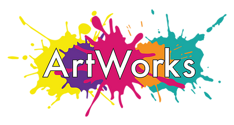 The ArtWorks logo which is splashes of colourful paint with 'ArtWorks' laid on top.