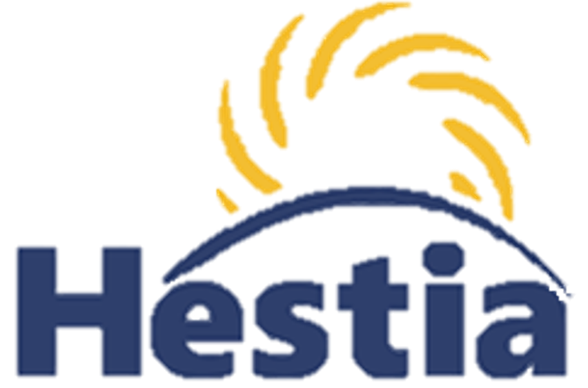 The Hestia Charity Logo, the word Hestia with a line above it